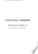 Inventaire sommaire des archives communales antérieures à 1790