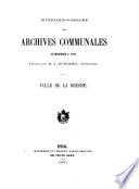 Inventaire-sommaire des archives communales antérieures à 1790