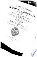 Inventaire sommaire des archives communales antérieures à 1790: Série BB, articles 84 à 155. Série CC, articles 1 à 426