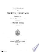 Inventaire-sommaire des archives communales antérieures à 1790. Ville de Rodez. [With] Supplément