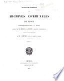 Inventaire-sommaire des Archives communales de Nîmes antérieures à 1790