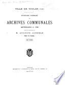 Inventaire sommaire des archives communales ...