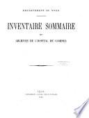 Inventaire sommaire des Archives de l'hopital de Comines