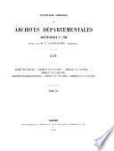 Inventaire sommaire des Archives départementales antérieures à 1790: Archives civiles. Série D, nos. 1-12 (fin) Série E, nos. 1-52 (fin) Série F, nos. 1-520 (fin) Archives ecclésiastiqes. Série G, nos. 1-25 (fin) Série H, nos. 1-172 (fin)