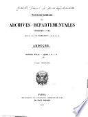 Inventaire sommaire des archives départementales antérieures à 1790, Ardèche