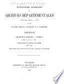 Inventaire sommaire des Archives départementales antérieures à 1790, Ariège
