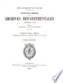 Inventaire sommaire des archives départementales antérieures à 1790: B541-1710