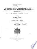 Inventaire sommaire des Archives départementales antérieures à 1790, Côte d'Or