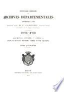 Inventaire-sommaire des Archives départementales antérieures à 1790: États du duché de Bourgogne, comtés et pays adjacents