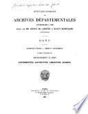 Inventaire sommaire des Archives départementales antérieures à 1790, Garde