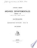 Inventaire sommaire des Ârchives départementales antérieures à 1790, Haute-Saône