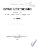 Inventaire - sommaire des archives départementales antérieures à 1790
