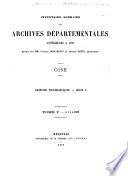 Inventaire-sommaire des Archives départementales antérieures à 1790
