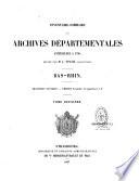 Inventaire-sommaire des Archives départementales antérieures à 1790
