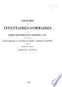 Inventaire-sommaire des Archives départementales antérieures à 1790
