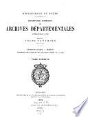 Inventaire-sommaire des archives départementales antérieures a 1790
