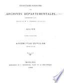 Inventaire-sommaire des Archives departementales anterieures à 1790