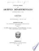 Inventaire sommaire des Archives départementales antérieures à 1790