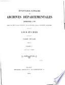 Inventaire sommaire des Archives départementales antérieures à 1790