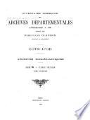 Inventaire Sommaire Des Archives Départementales Antérieures À 1790