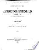 Inventaire - sommaire des archives départementales antérieures à 1790