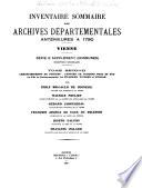 Inventaire sommaire des Archives départementales antérieures à 1790