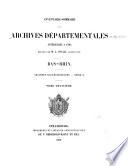 Inventaire sommaire des Archives départementales antérieures à 1790