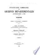 Inventaire sommaire des Archives départementales antérieures à 1790