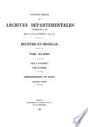 Inventaire sommaire des Archives départementales antérieures à 1790