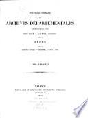 Inventaire-Sommaire des Archives Départementales Antérieures a 1790