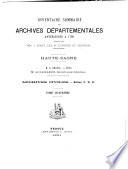 Inventaire-sommaire des archives départementales antérieures à 1790