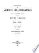 Inventaire sommaire des Archives départementales antérieures à 1790
