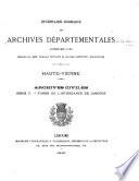Inventaire sommaire des Archives départementales antérieures à 1790