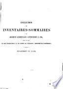 Inventaire sommaire des Archives départementales antérieures à 1790