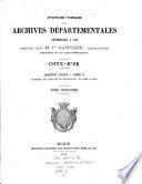 Inventaire-Sommaire des Archives Départementales Antérieures a 1790