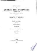 Inventaire-sommaire des Archives départementales antérieures à 1790