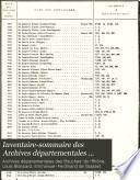 Inventaire-sommaire des Archives départementales antérieures à 1790