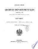 Inventaire-sommaire des Archives départementales antérieures à 1790
