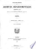 Inventaire-Sommaire des Archives Départementales Antérieures a 1790