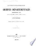Inventaire-sommaire des Archives départementales antérieures à 1790