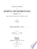 Inventaire-Sommaire des Archives Départementales Antérieures a 1790