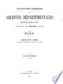 Inventaire-sommaire des archives départementales antérieures à 1790