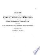 Inventaire-sommaire des Archives départementales antérieures à 1790