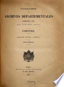 Inventaire-Sommaire des Archives Départementales Antérieures a 1790