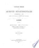 Inventaire sommaire des Archives départementales antérieures à 1790
