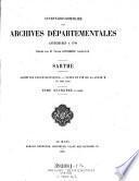Inventaire-Sommaire des Archives Départementales Antérieures a 1790
