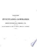 Inventaire - sommaire des archives départementales antérieures à 1790
