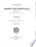 Inventaire sommaire des Archives départementales antérieures à 1790