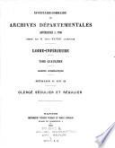Inventaire-Sommaire des Archives Départementales Antérieures a 1790