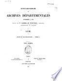 Inventaire-sommaire des archives départementales antérieures à 1790
